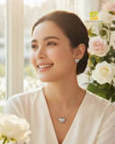 50%OFF Heart Set Necklace + Earring