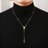 Dainty Rosary-Inspired Pearl Necklace