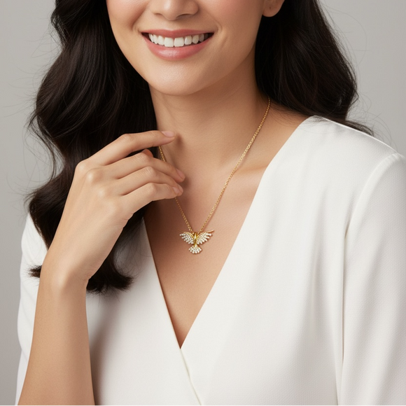 Holy Spirit Necklace with Crystals