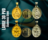 NOW AVAILABLE! 3D Authentic Miraculous Medal with Certificate - Sculpted in Gold PVD Stainless