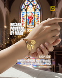 Gold Plated Stainless Steel Rosary Bracelet with Miraculous Medal