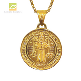 Saint Benedict Protection Medal Genuine Design 3D Gold PVD Premium Stainless Steel