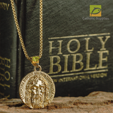 Holy Face of Jesus Nazareno Medal 3D Gold PVD Stainless Steel