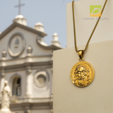 Holy Face of Jesus Nazareno Medal 3D Gold PVD Stainless Steel