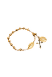 Gold Plated Stainless Steel Rosary Bracelet with Miraculous Medal