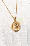 Holy Face of Jesus Nazareno Medal 3D Gold PVD Stainless Steel